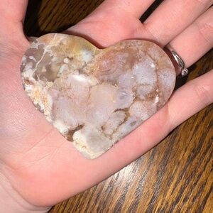 Heart-Shaped Stone Flower Agate